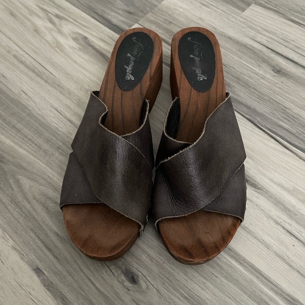 Free People Sonnet Wooden Clog Sandals